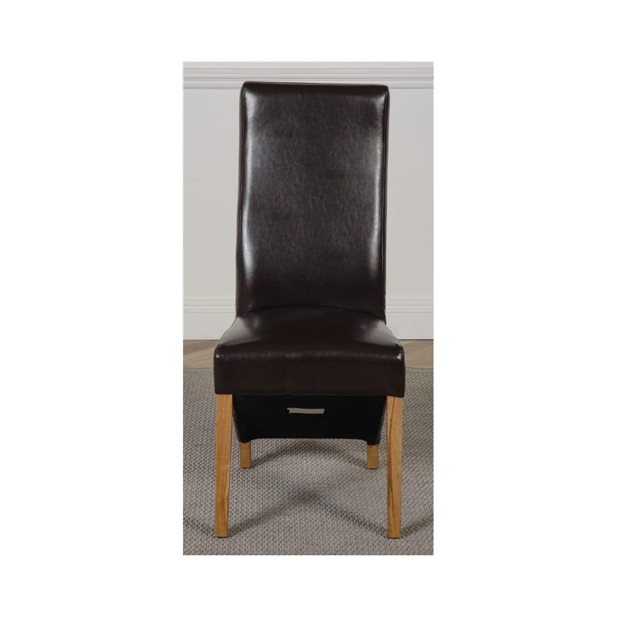 Hampton 120-160cm Oak Extending Dining Table and 6 Lola Leather Chairs - Black – image 18