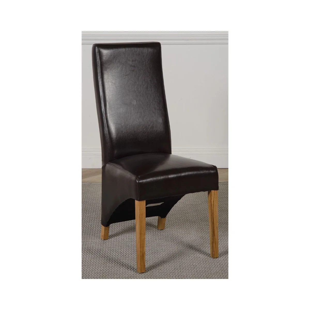 Hampton 120-160cm Oak Extending Dining Table and 6 Lola Leather Chairs - Black – image 19