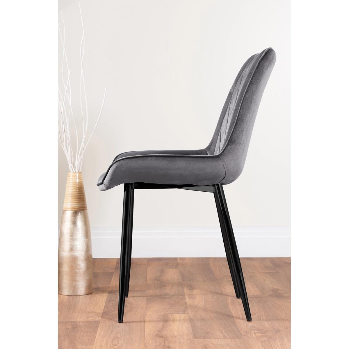 Novara 120cm Round Dining Table and 4 Pesaro Black Leg Chairs - Grey – image 11