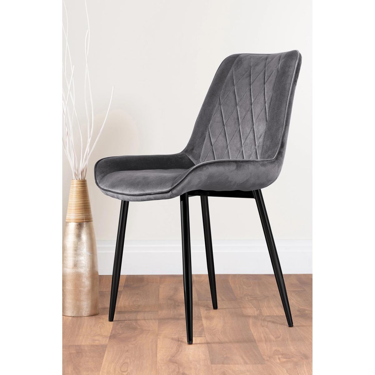 Novara 120cm Round Dining Table and 4 Pesaro Black Leg Chairs - Grey – image 36
