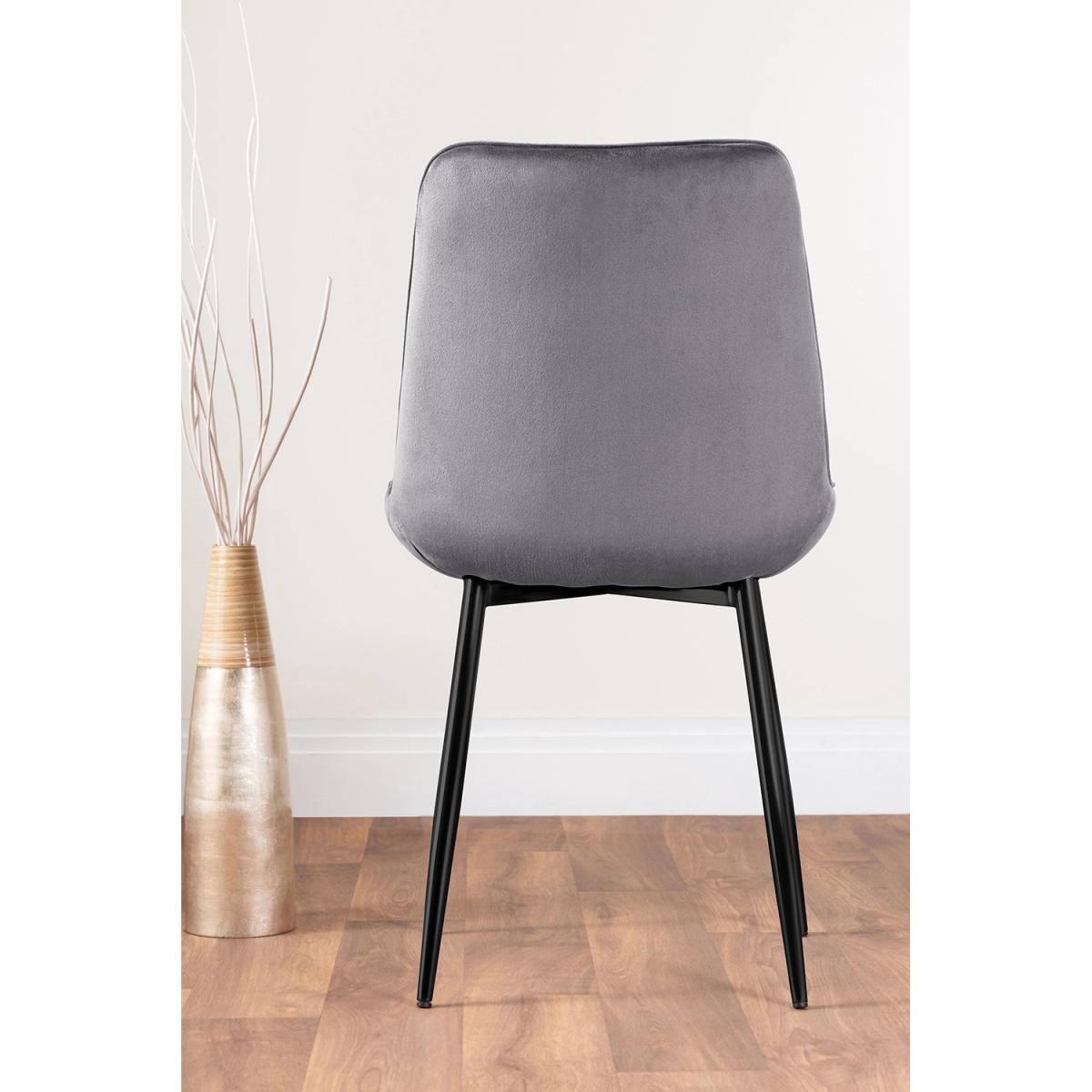 Novara 120cm Round Dining Table and 4 Pesaro Black Leg Chairs - Grey – image 9