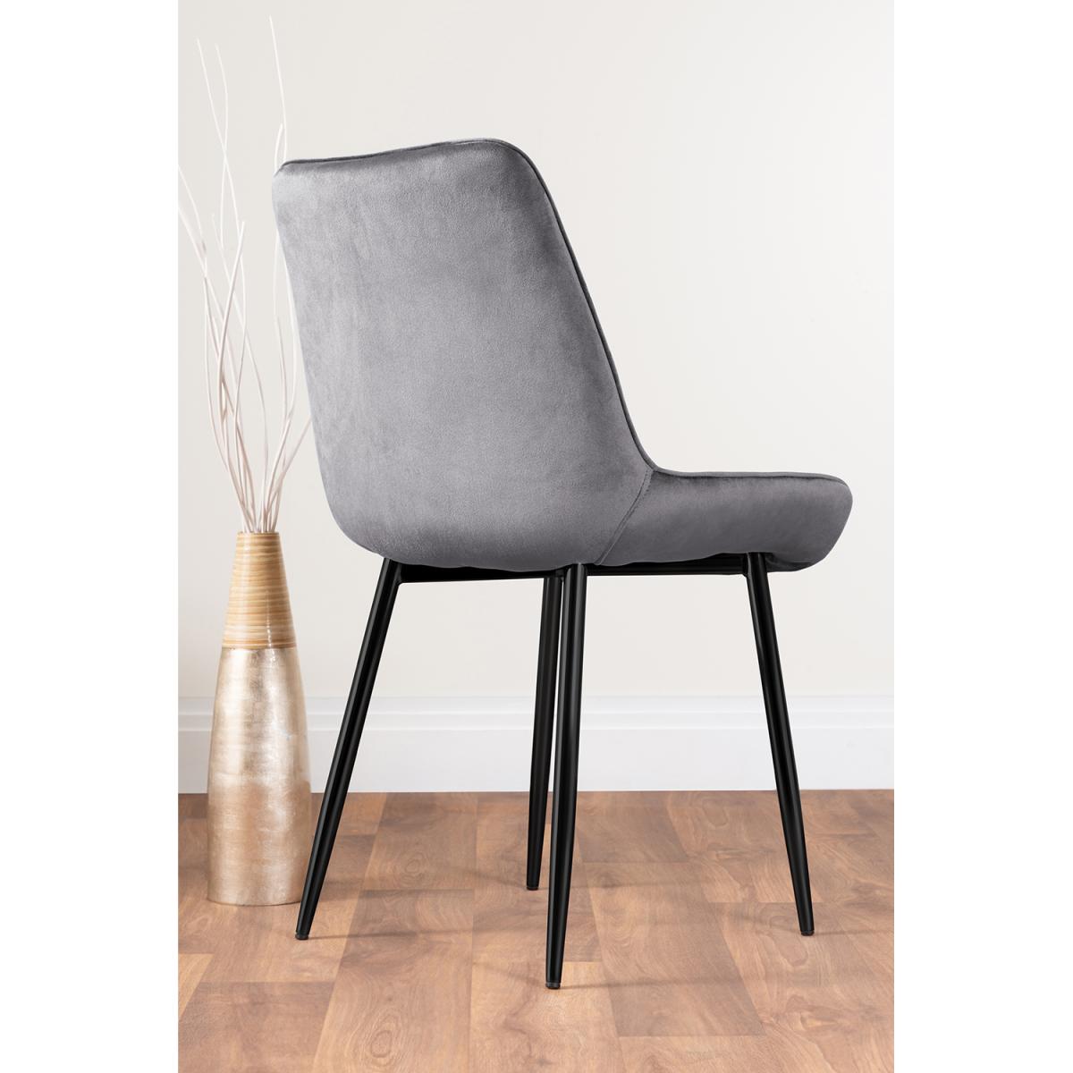Novara 120cm Round Dining Table and 4 Pesaro Black Leg Chairs - Grey – image 10