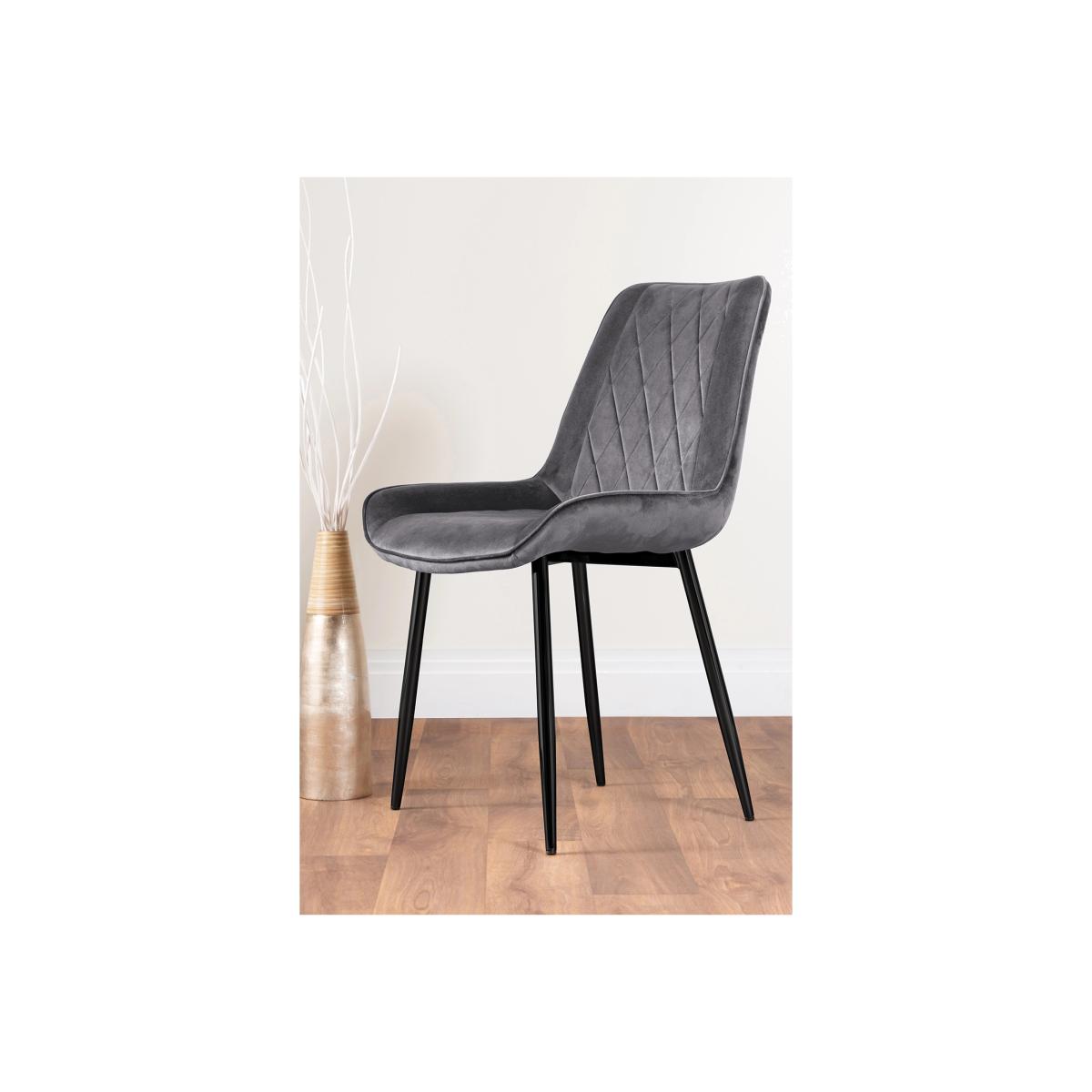 Novara 120cm Round Dining Table and 4 Pesaro Black Leg Chairs - Grey – image 1