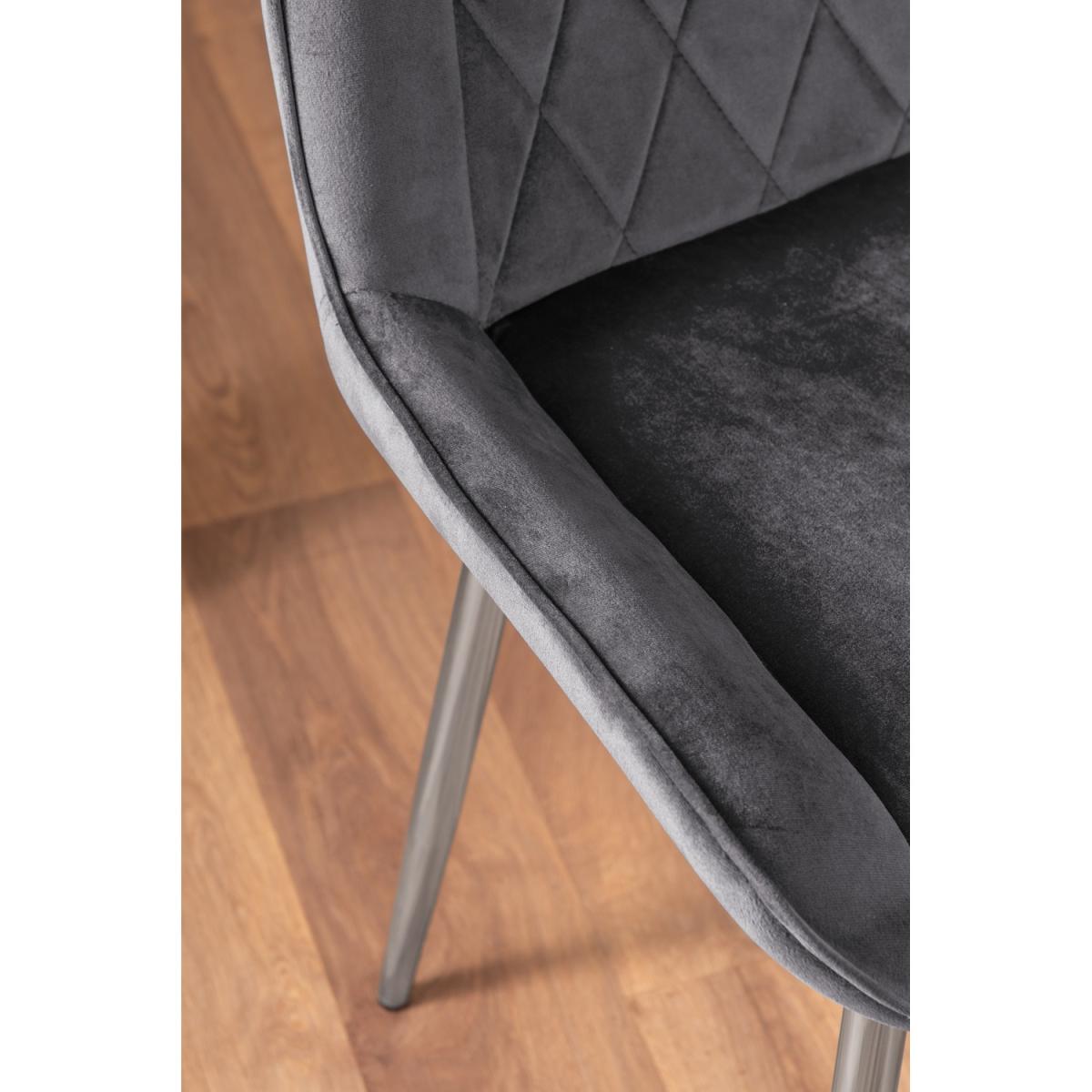 Pivero 4 Black Dining Table and 4 Pesaro Silver Leg Chairs - Grey – image 8
