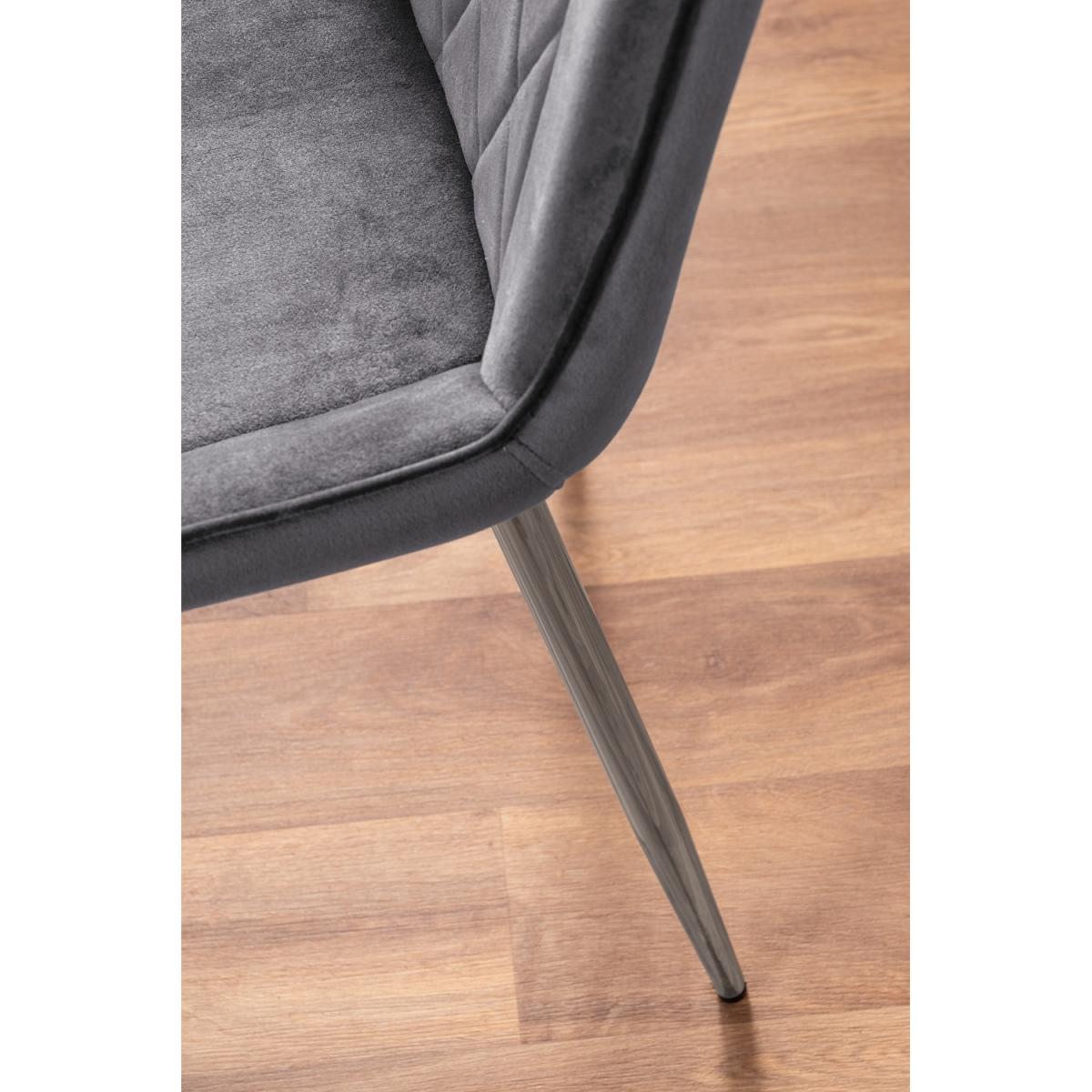 Pivero 4 Black Dining Table and 4 Pesaro Silver Leg Chairs - Grey – image 10
