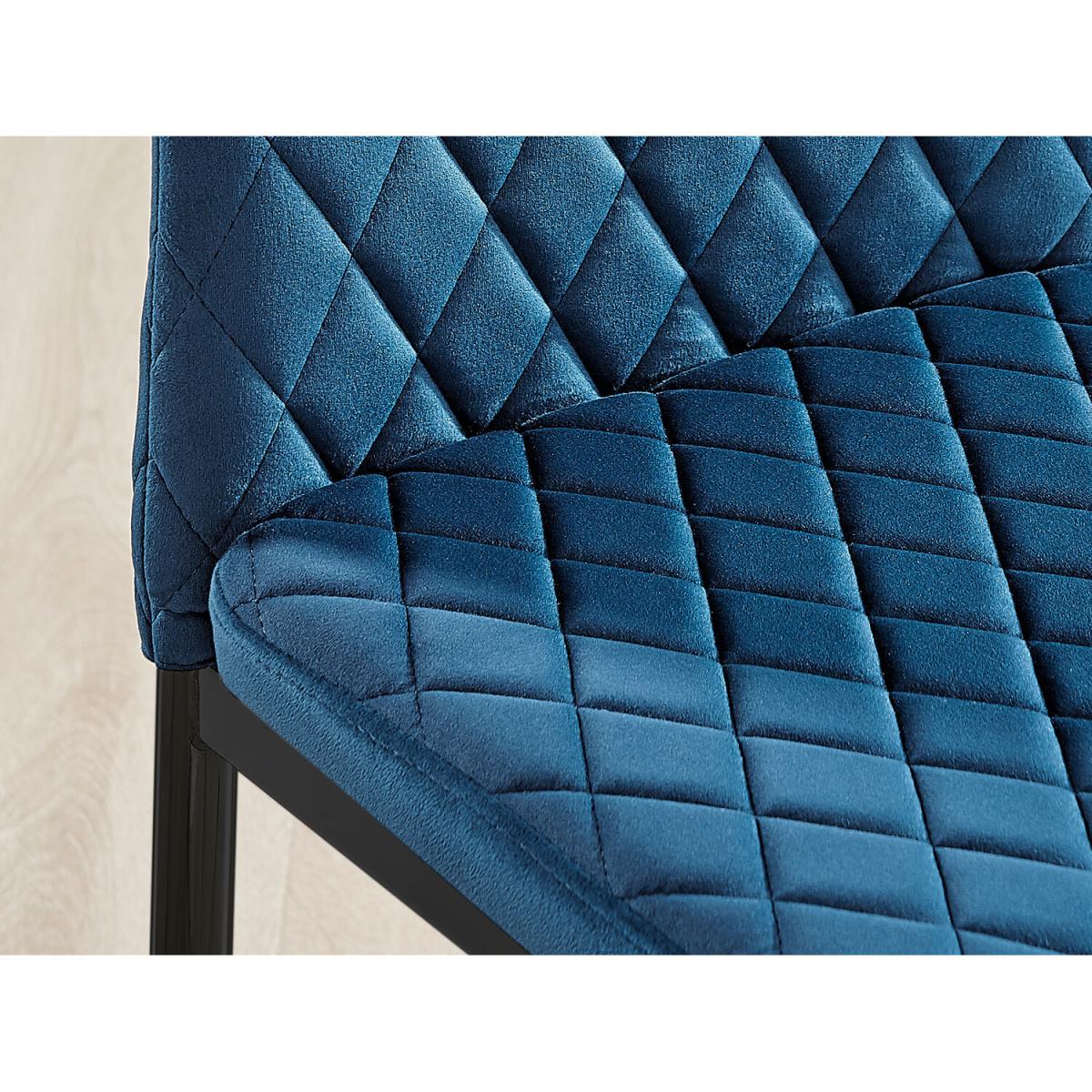 Leonardo 4 Table and 4 Velvet Milan Black Leg Chairs - Navy – image 3