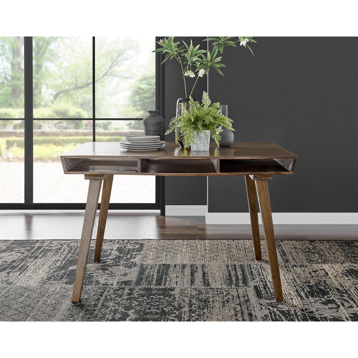 Otto Dark Walnut Solid Wood Dining Table and 4 Willow Chairs - Grey – image 3