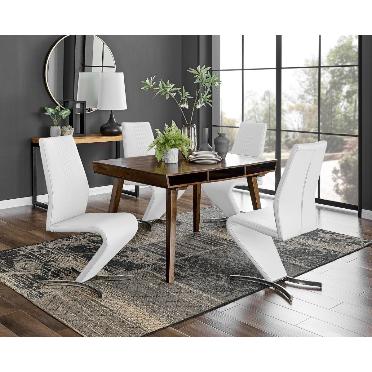 Otto Dark Walnut Solid Wood Dining Table and 4 Willow Chairs - Grey – image 30