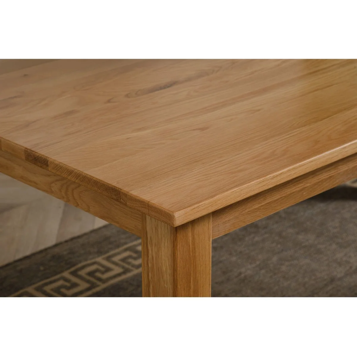 Oslo 150 x 90 cm Medium Oak Dining Table and 4 Washington Leather Chairs - Brown – image 9