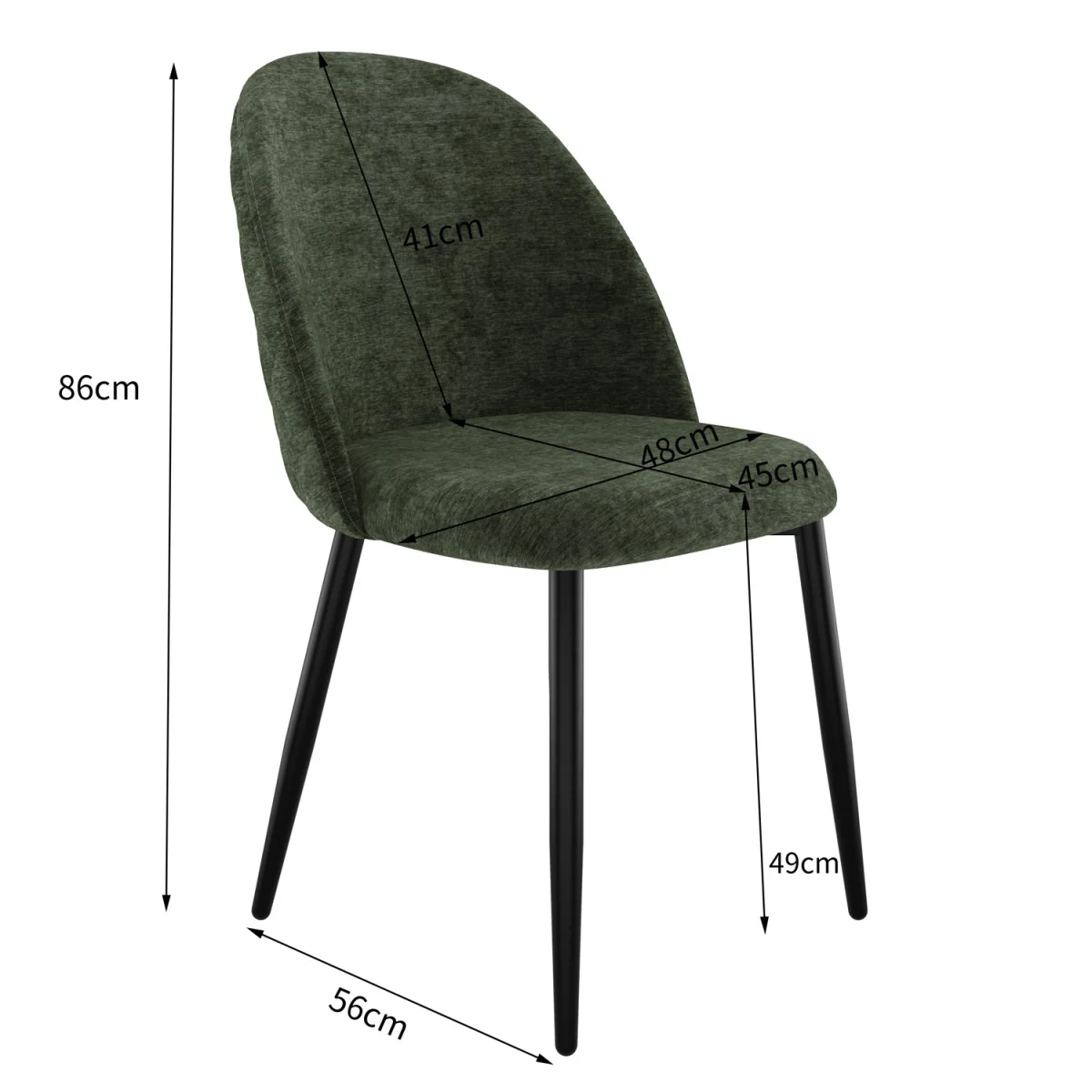 Malvern Glass Top With Oak Leg Round Dining Table & 4 Raye Velvet Chairs - Green – image 9