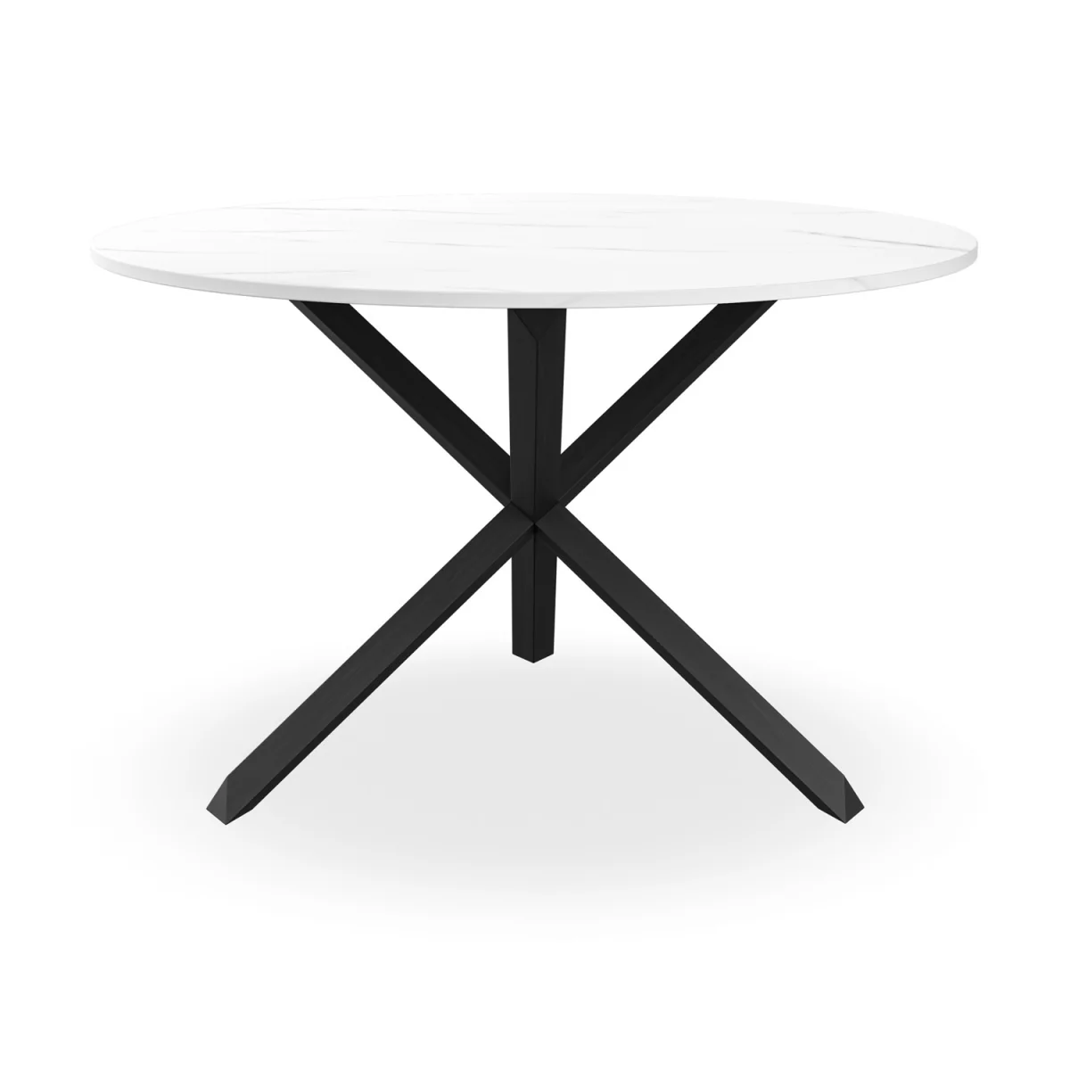 Malvern Marble Effect Top Dining Table & 4 Myla Linen Chairs - Black – image 7