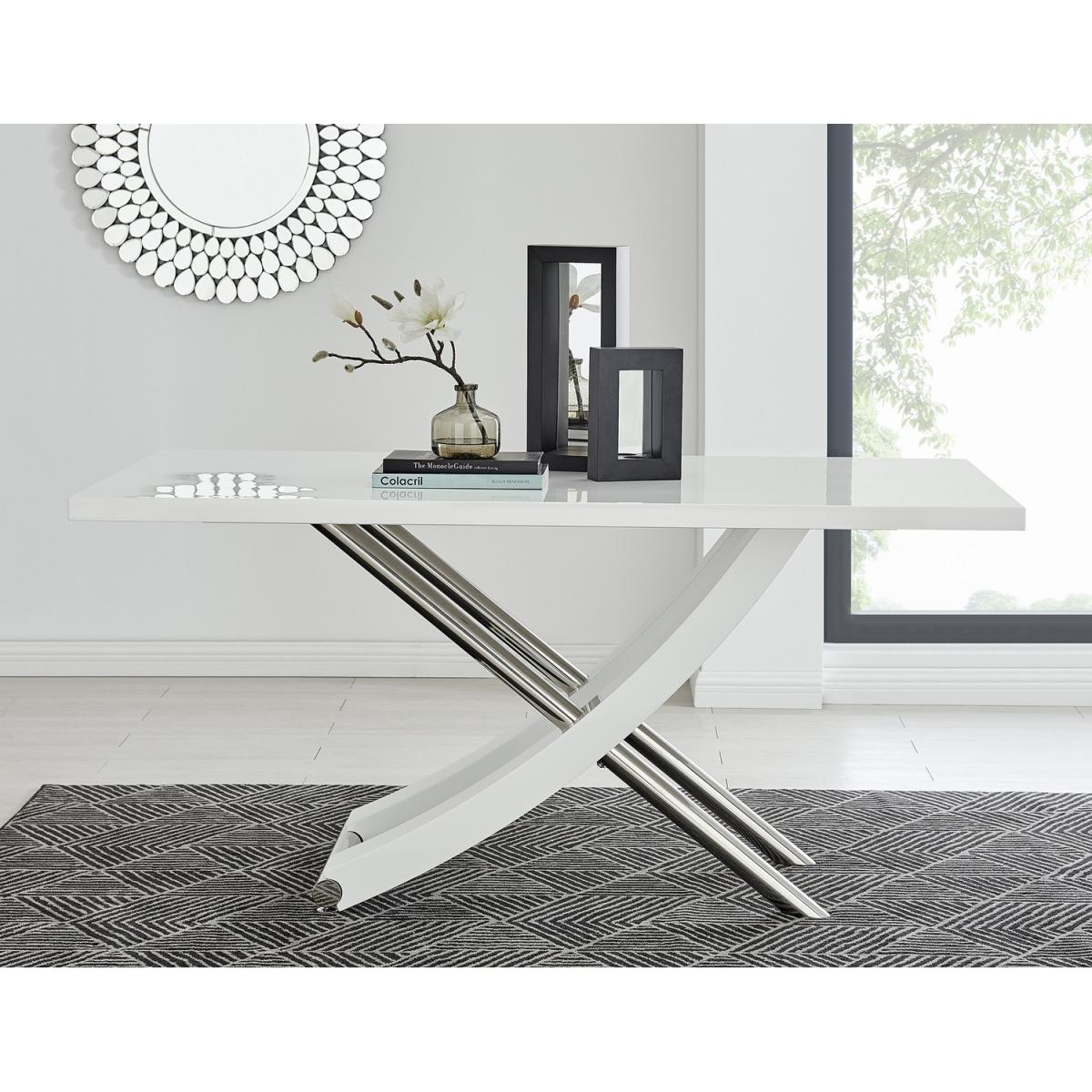 Mayfair Large White Dining Table  6 Willow Dining Chairs - Grey – image 4