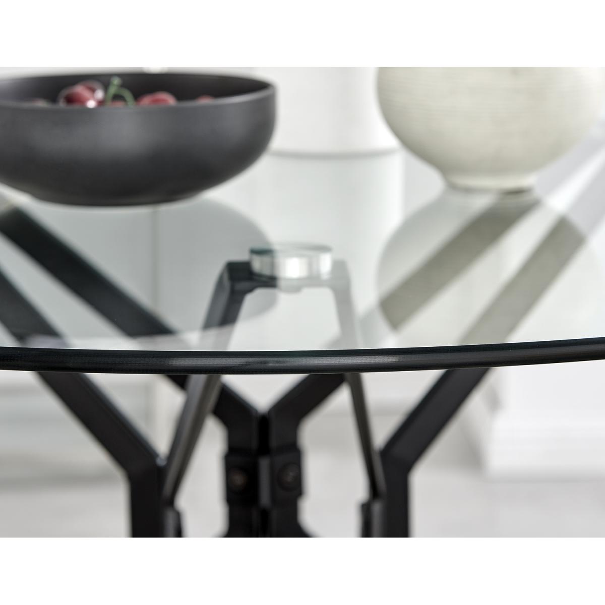 Cascina Glass  Chrome Leg Dining Table  4 Pesaro Silver Leg Chairs - Black – image 3