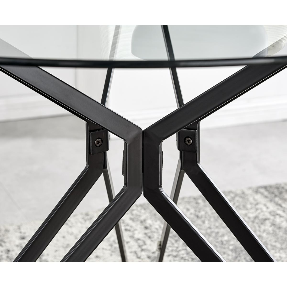 Cascina Glass  Chrome Leg Dining Table  4 Pesaro Silver Leg Chairs - Black – image 4