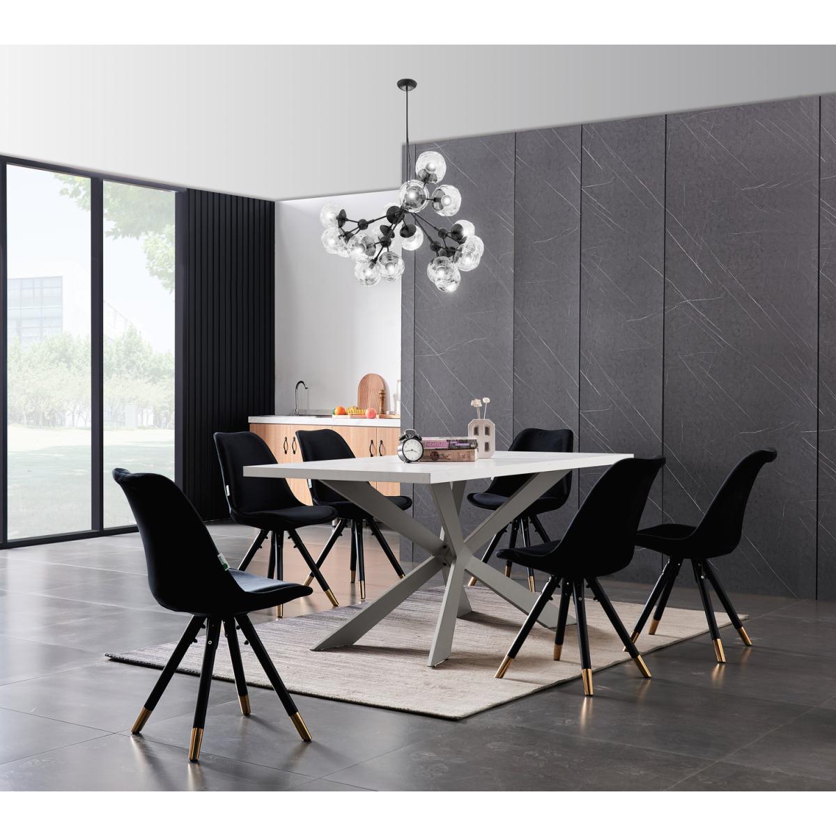 Sofia Duke LUX Dining Set with a Table and Modern Chairs Set of 6 - Blue – image 7