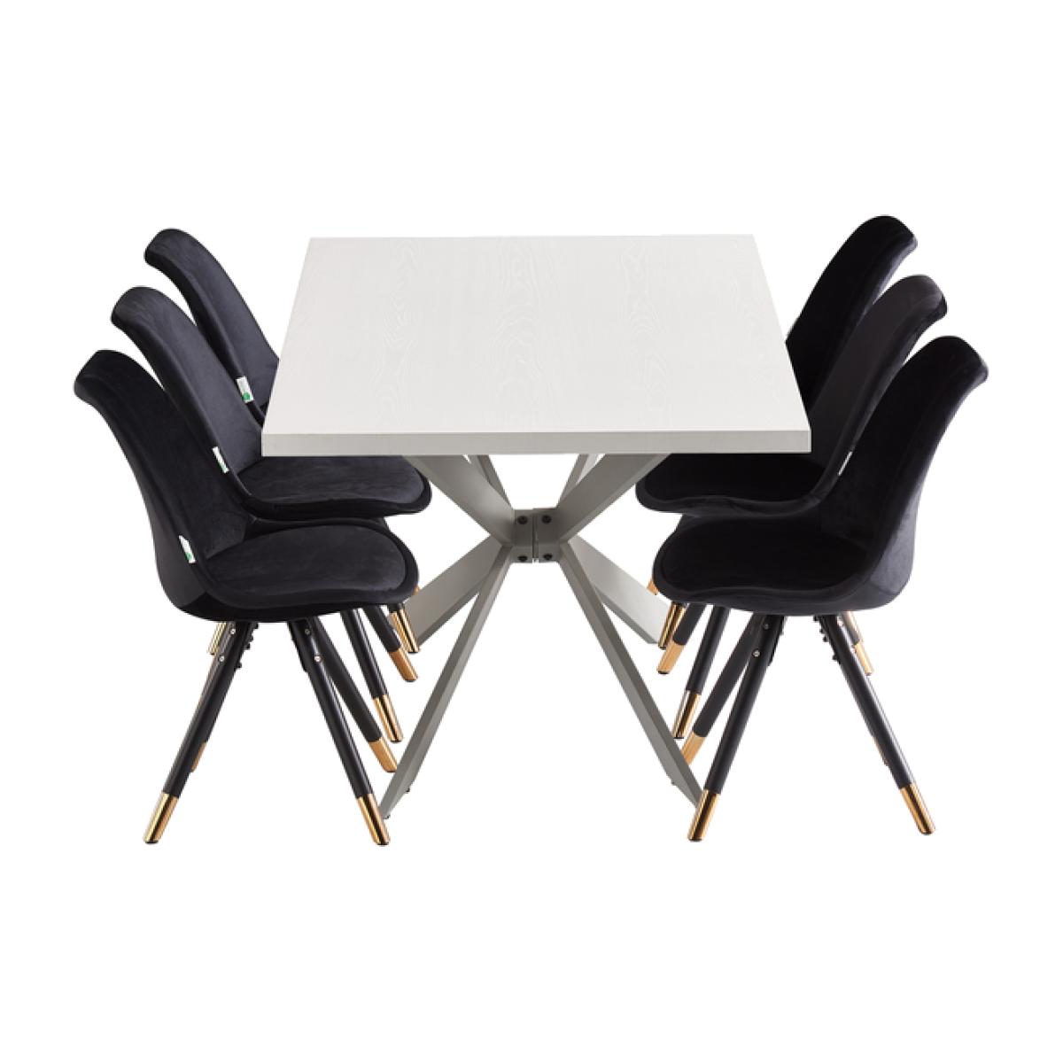 Sofia Duke LUX Dining Set with a Table and Modern Chairs Set of 6 - Blue – image 1