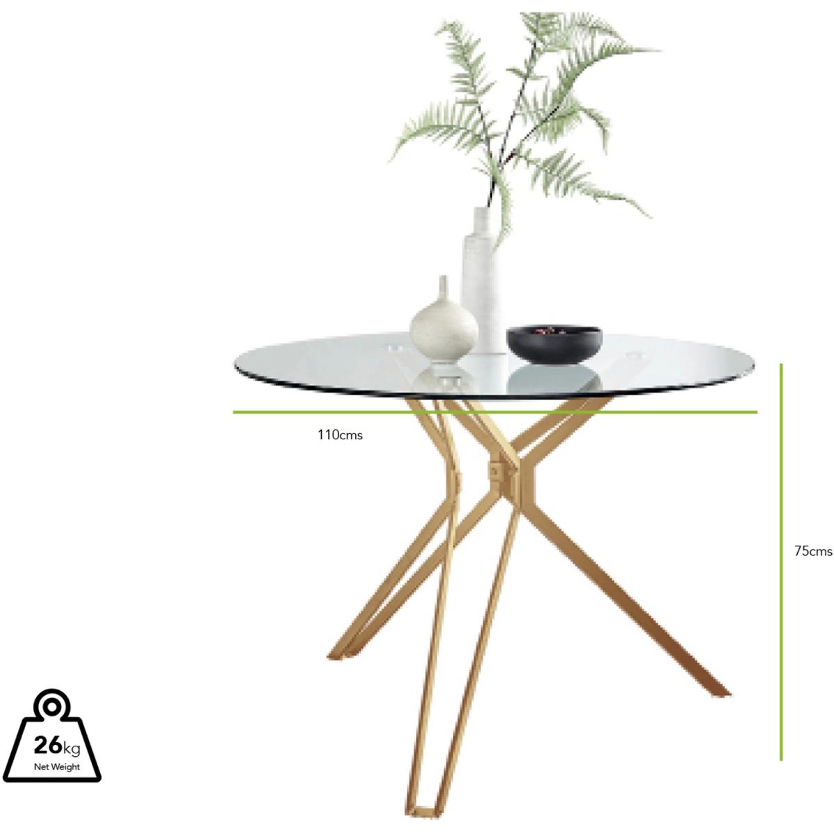 Cascina Glass  Gold Leg Dining Table  4 Corona Gold Leg Chairs - Yellow – image 13