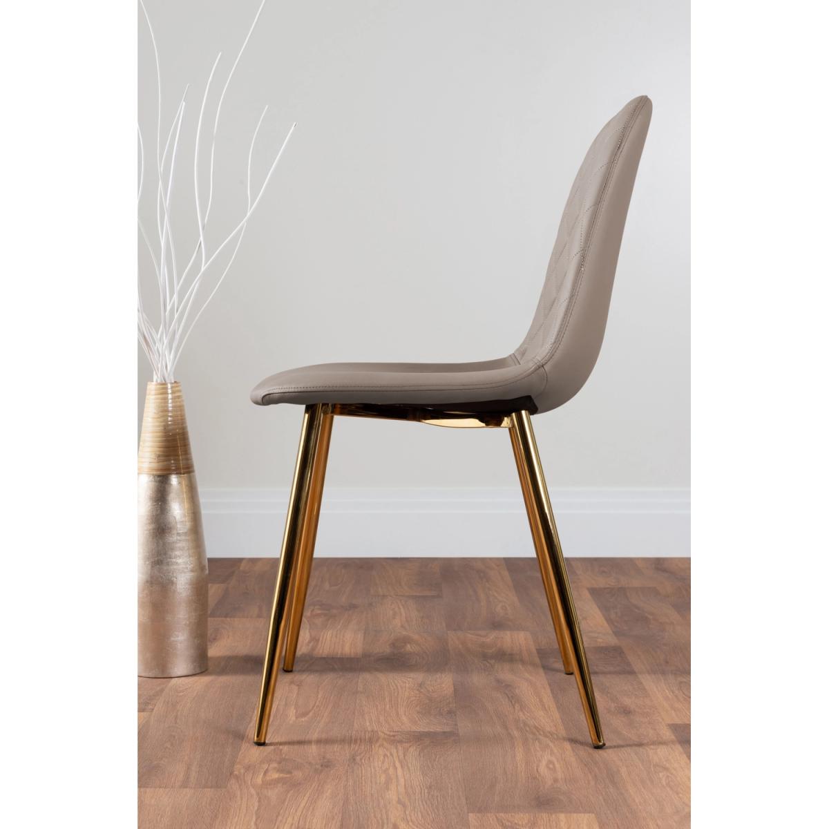 Cascina Glass  Gold Leg Dining Table  4 Corona Gold Leg Chairs - Yellow – image 4