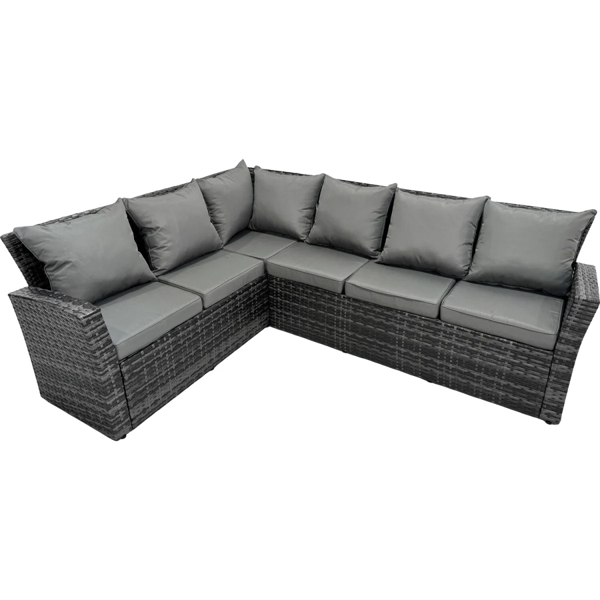 Rattan 7 Seater Gas Fire Pit Corner Sofa Dining Set Chair - Dark Grey Mixed – image 6
