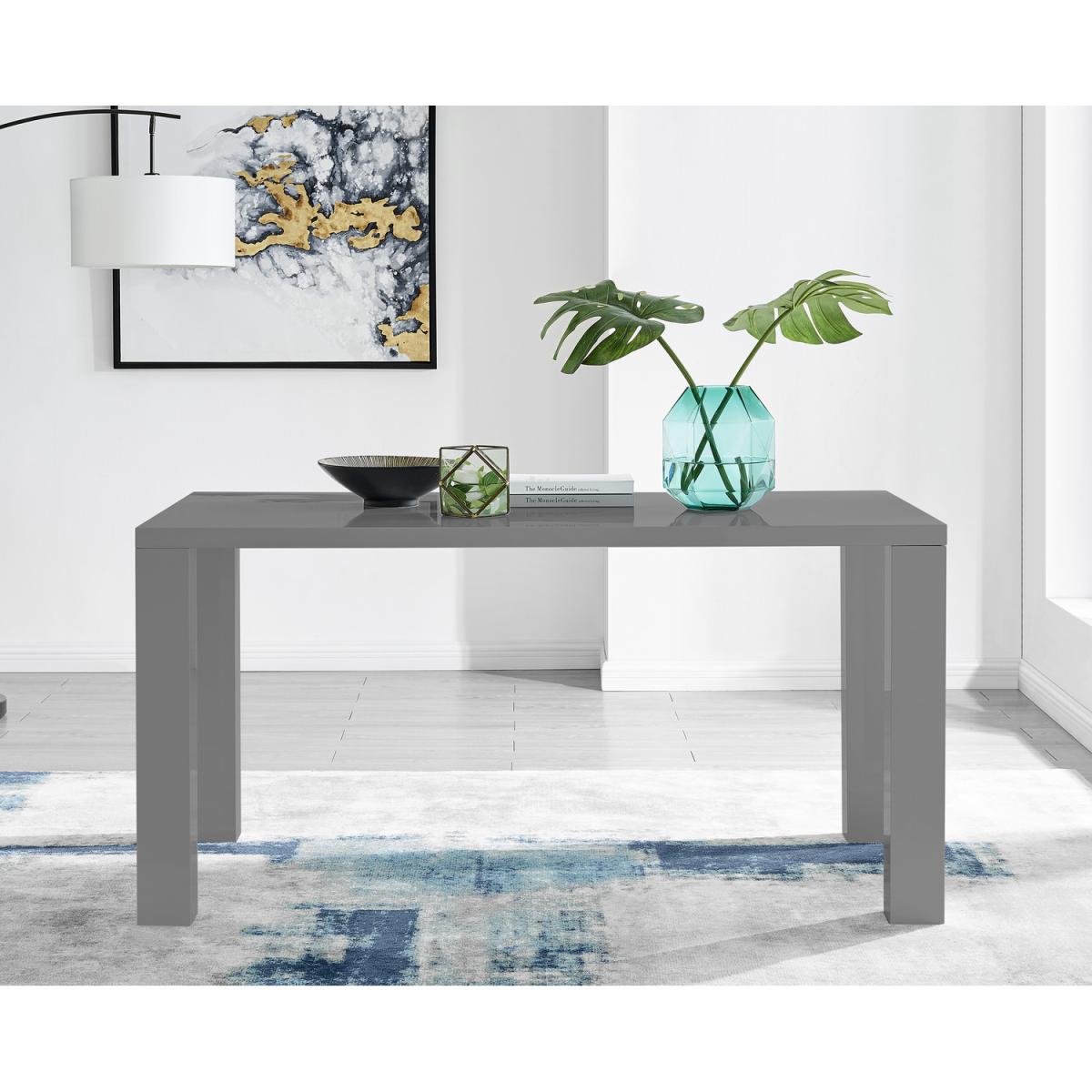 Pivero Grey High Gloss Dining Table and 6 Willow Chairs  - White – image 5