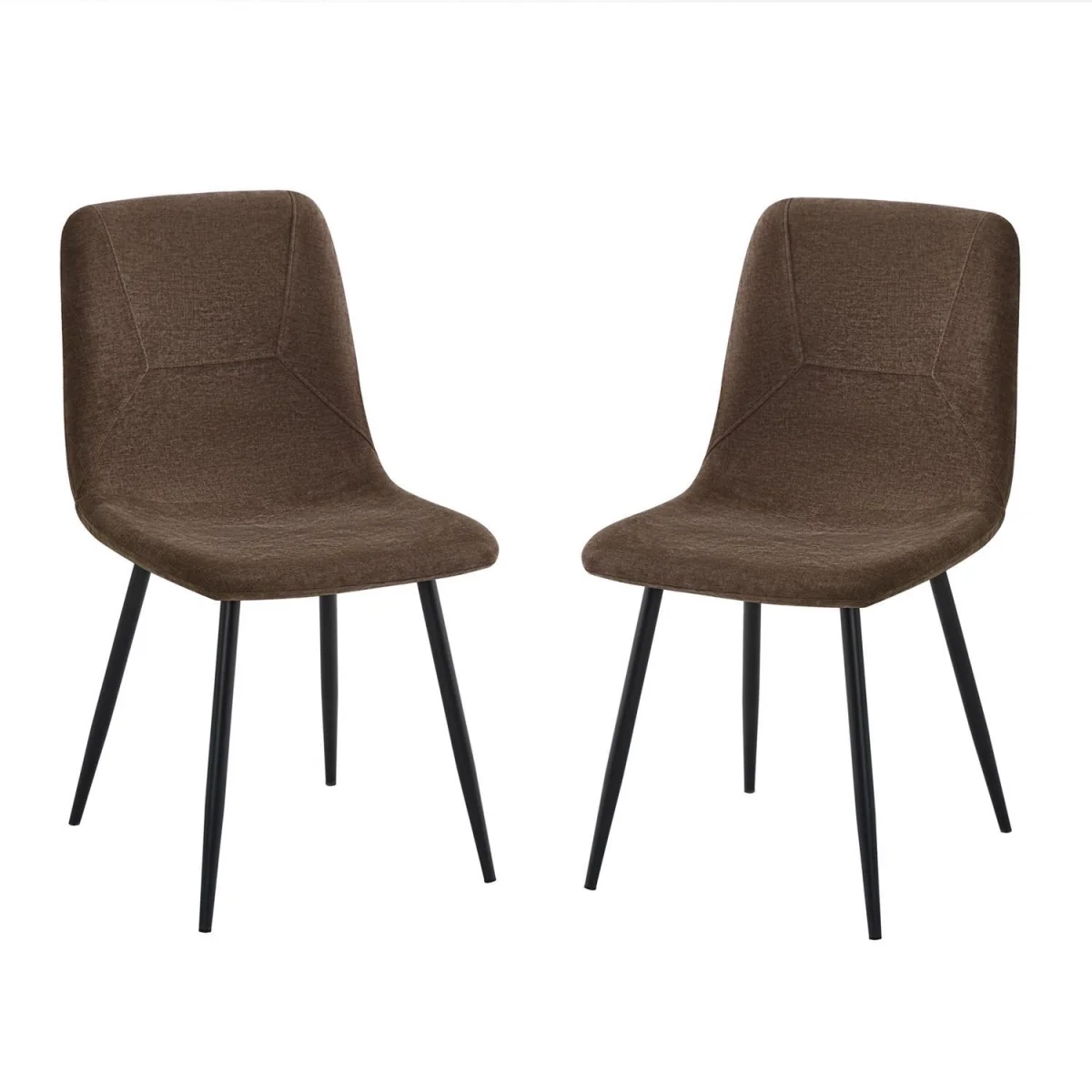FWStyle 3 Piece Dining Set Cream Sintered Stone Table Dark Brown Chair - Dark Brown – image 6