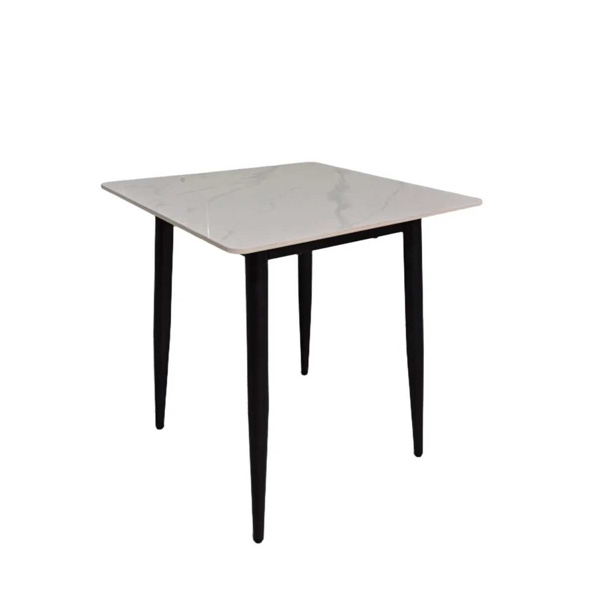 FWStyle 3 Piece Dining Set Cream Sintered Stone Table Dark Brown Chair - Dark Brown – image 7
