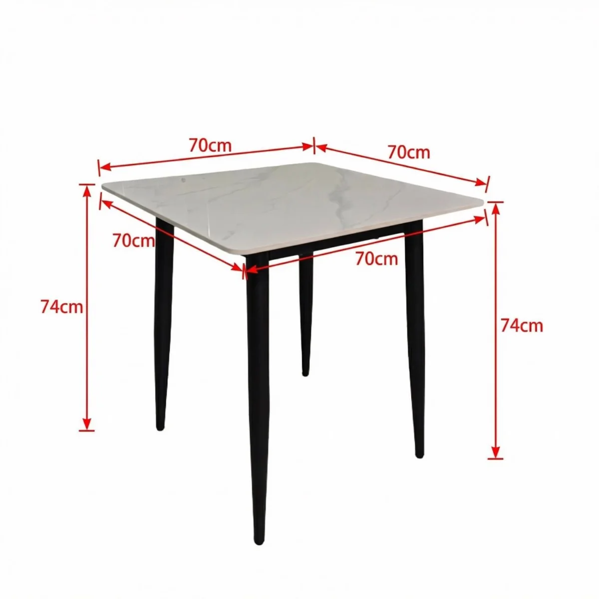 FWStyle 3 Piece Dining Set Cream Sintered Stone Table Dark Brown Chair - Dark Brown – image 9