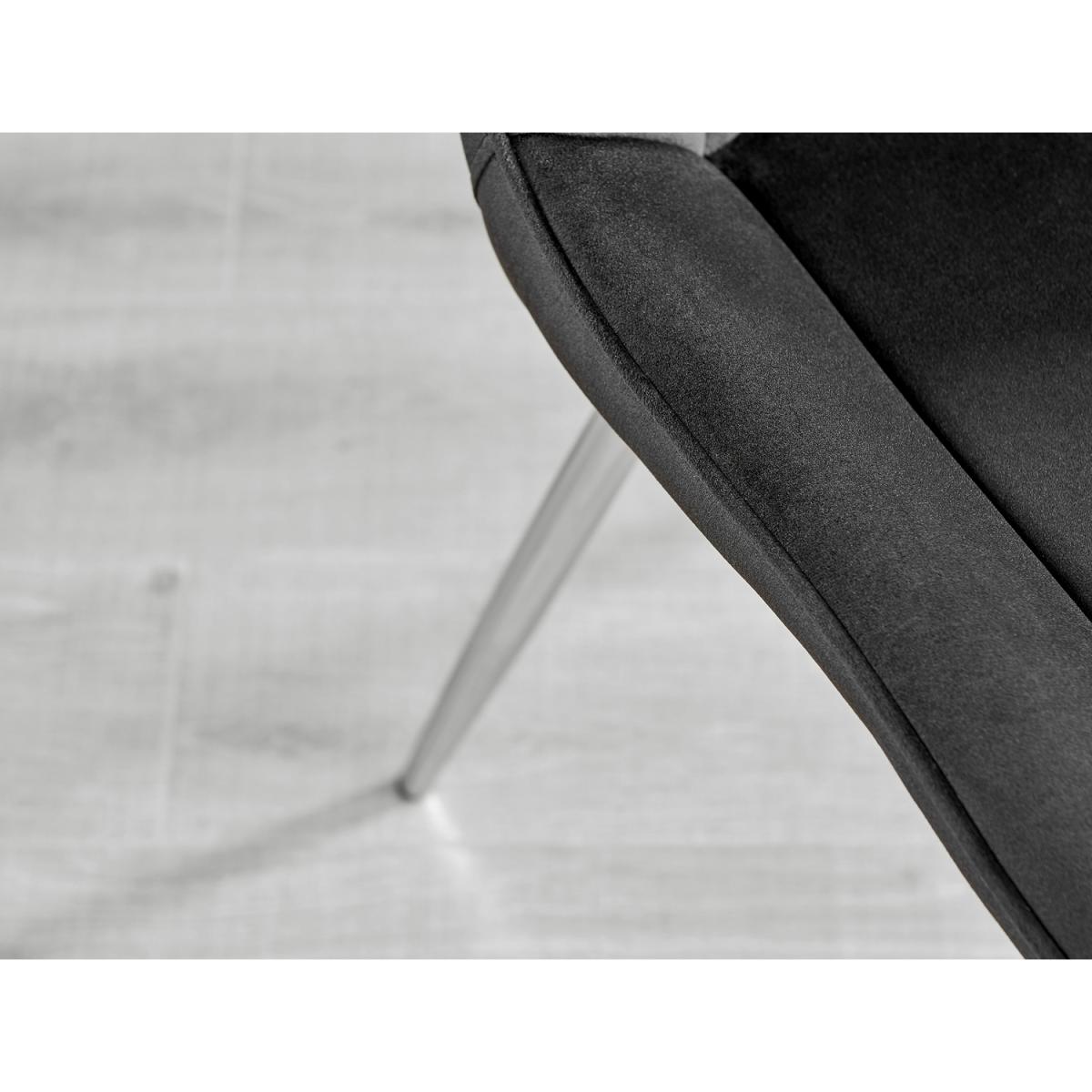 Novara Black Leg 120cm Round Glass Dining Table Pesaro Silver Chairs - Black – image 12