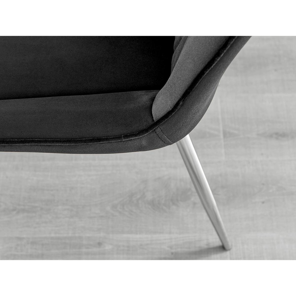 Novara Black Leg 120cm Round Glass Dining Table Pesaro Silver Chairs - Black – image 14