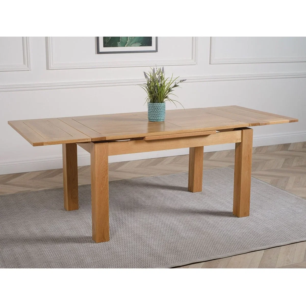 Richmond 140-220cm Oak Extending Dining Table and 6 Lola Leather Chairs - Red – image 7