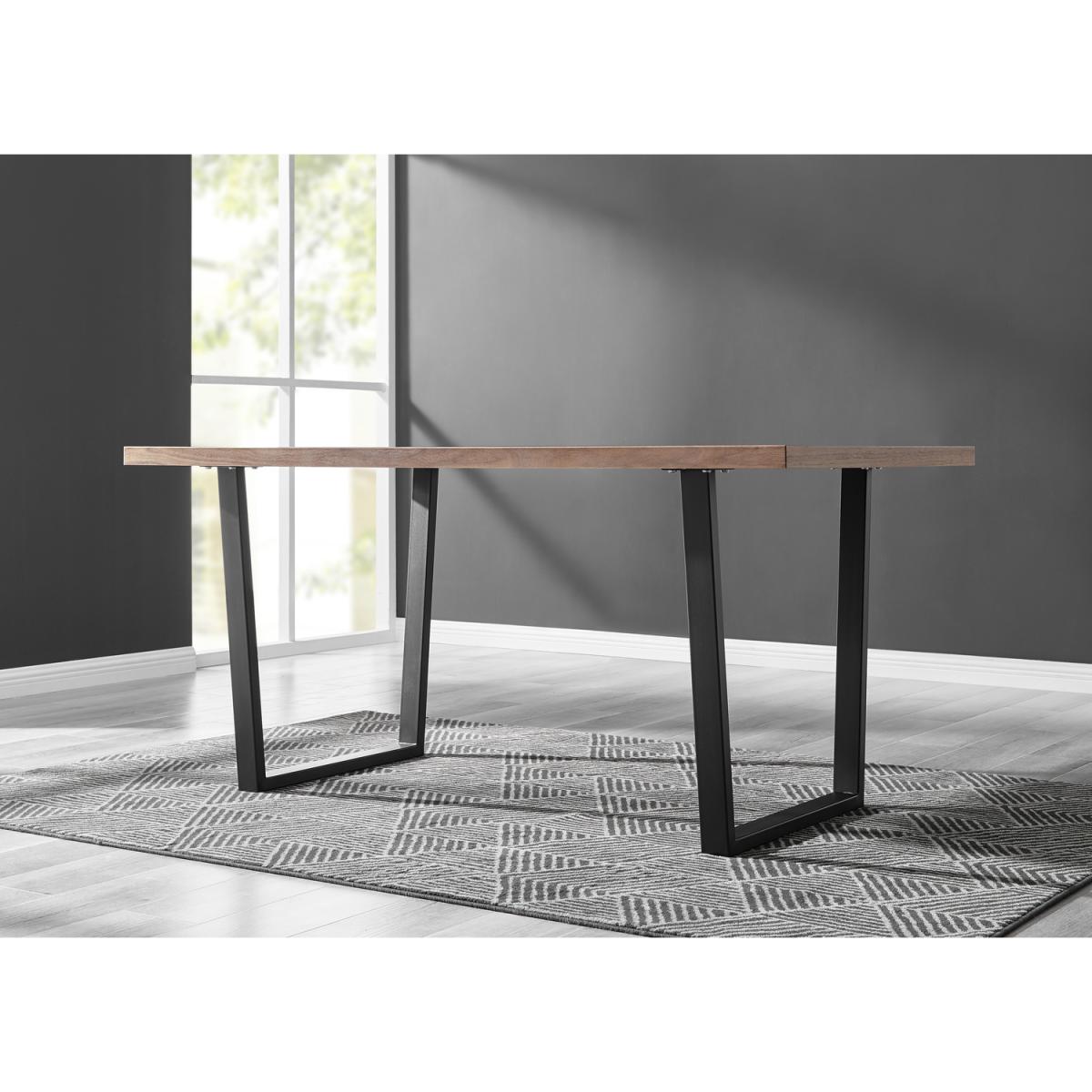 Kylo Brown Wood Effect Dining Table  6 Pesaro Gold Leg Chairs - Grey – image 16