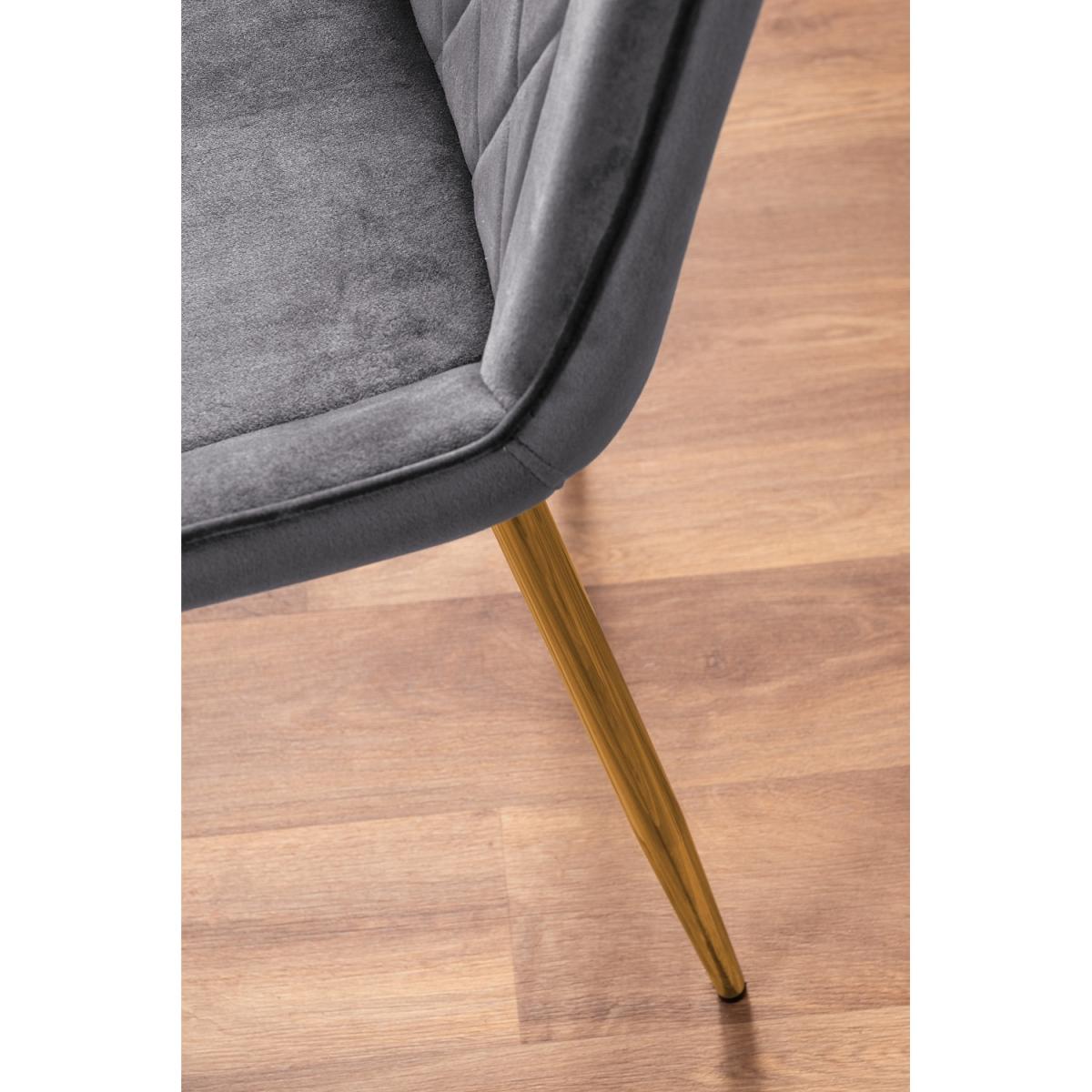 Kylo Brown Wood Effect Dining Table  6 Pesaro Gold Leg Chairs - Grey – image 9