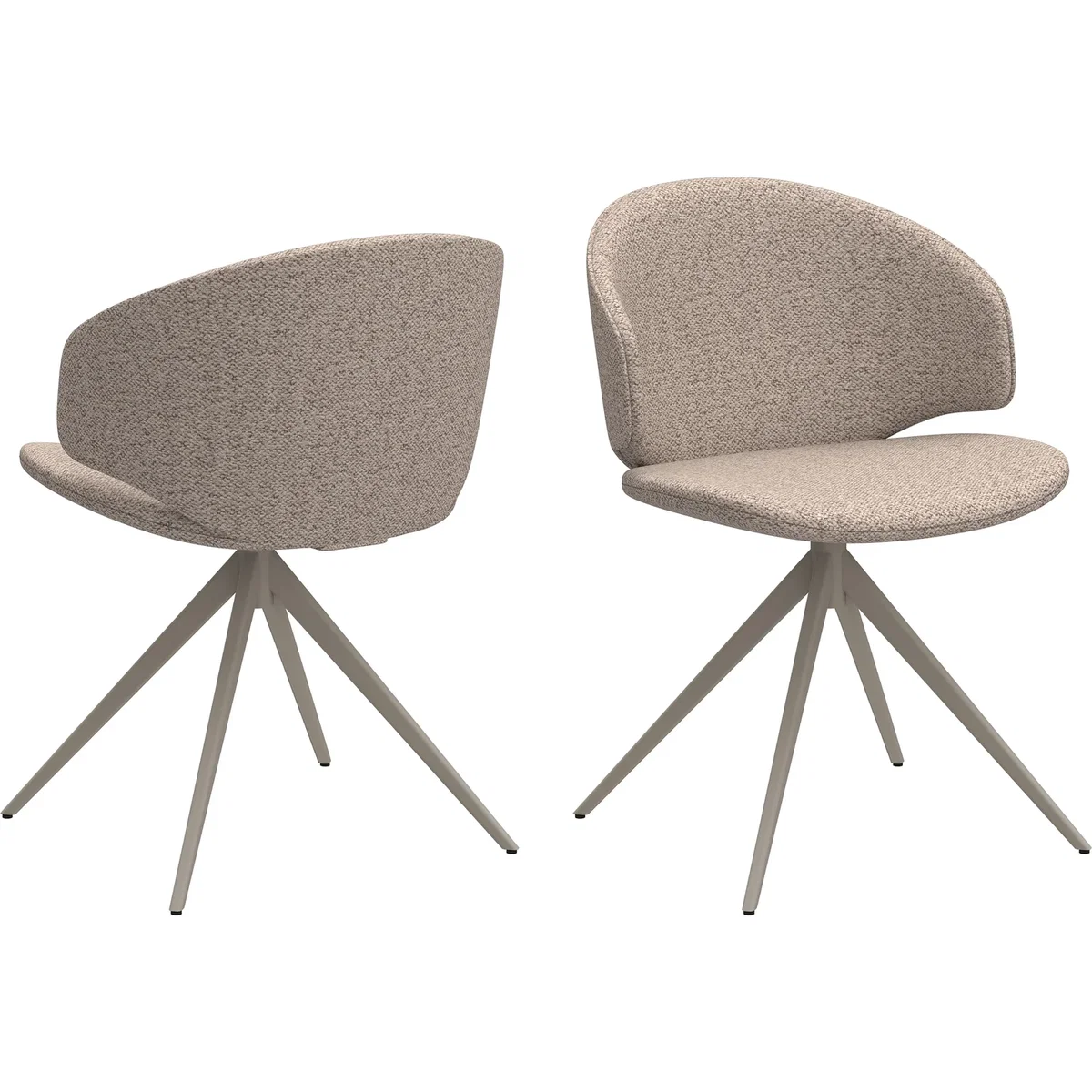 Soli Round Dining Table in Oak/Grey 120cm includes 4 Ella Swivel Beige Dining Chairs - White & Oak & Grey – image 4