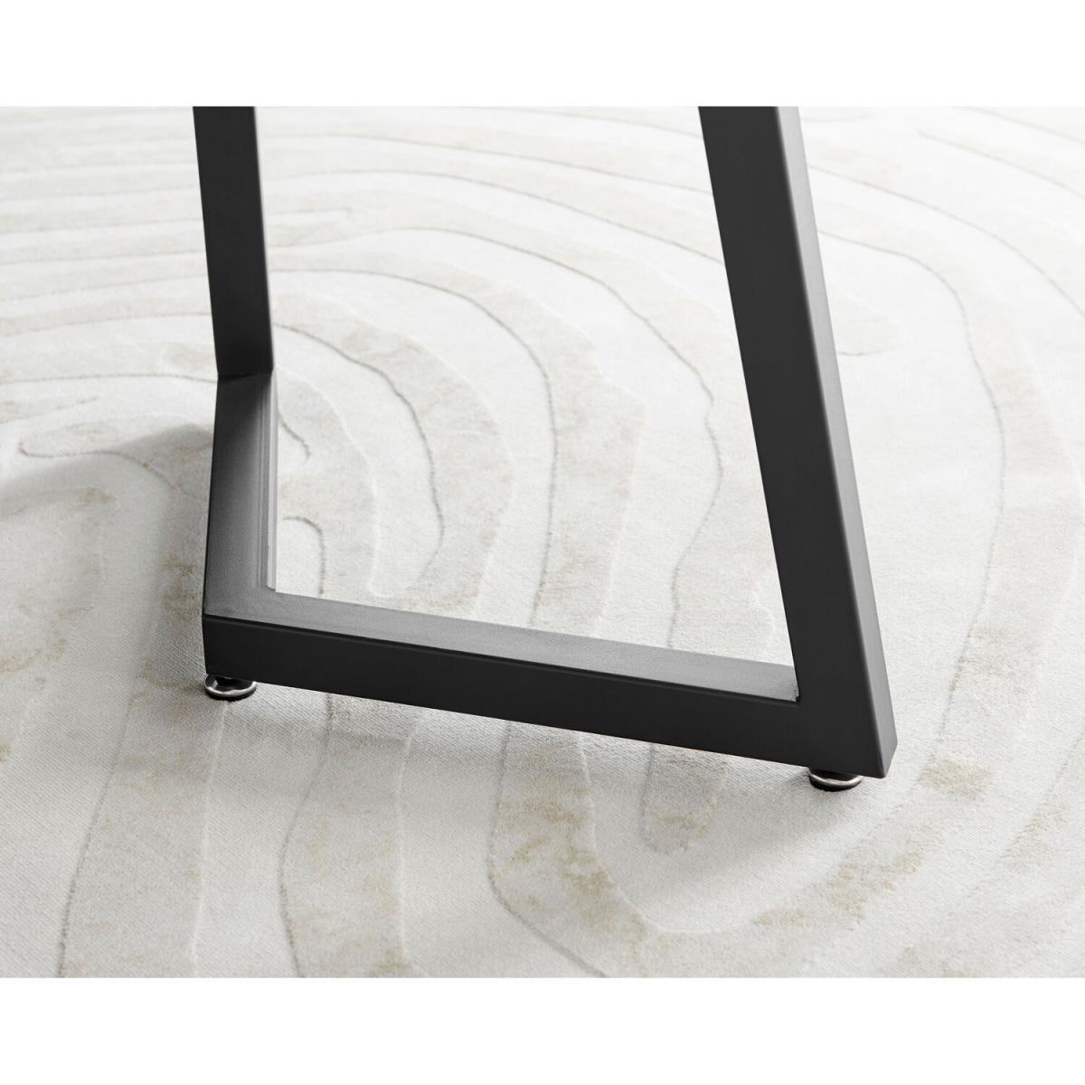 Carson White Marble Effect Dining Table and 4 Pesaro Black Leg Chairs - Grey – image 7