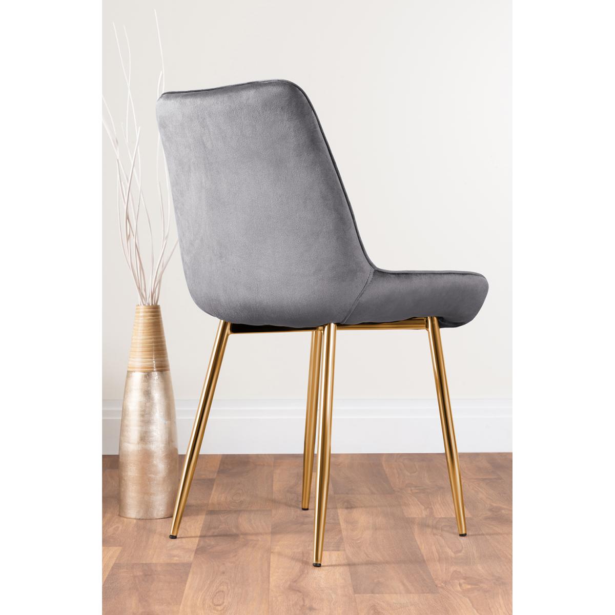 Selina Round Dining Table with Two Pesaro Gold Leg Chairs - Navy – image 20