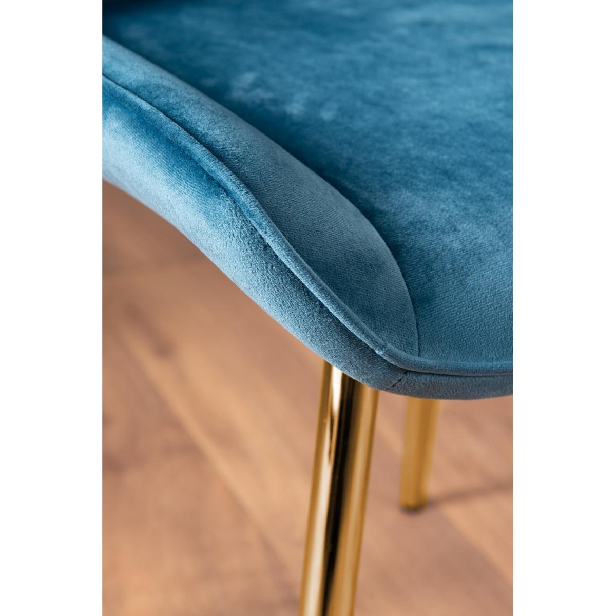 Selina Round Dining Table with Two Pesaro Gold Leg Chairs - Navy – image 4