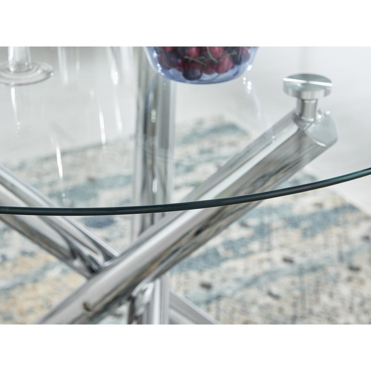 Selina Round Dining Table with Two Pesaro Gold Leg Chairs - Navy – image 7