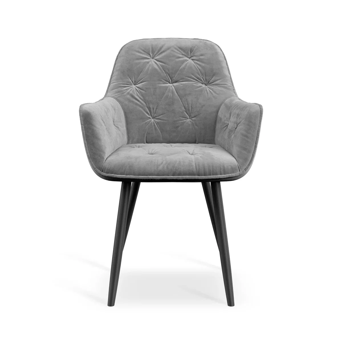Juno Light Grey Ceramic Dining Table With 6 Anika Velvet Chairs - Black – image 8