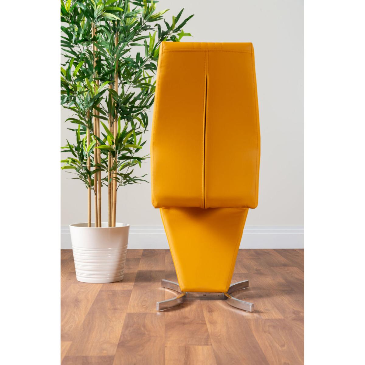 Imperia 4 Modern White High Gloss Dining Table and 4 Willow Chairs Set - Yellow – image 12