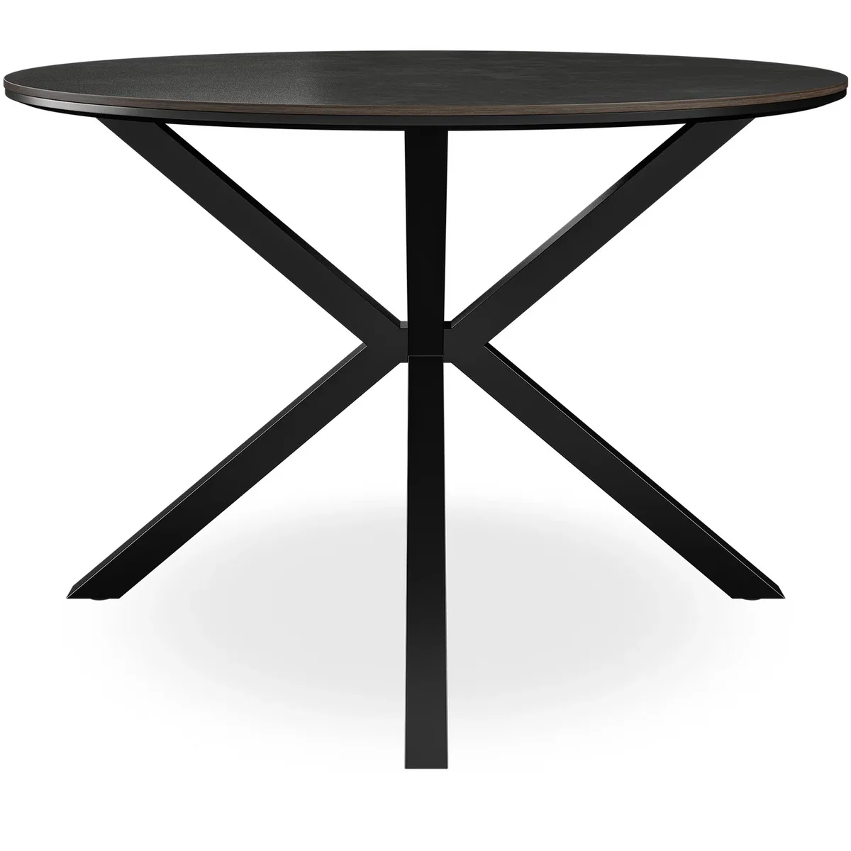 Calne Concrete Ceramic Round Dining Table With 4 Anika Velvet Chairs - Black – image 4