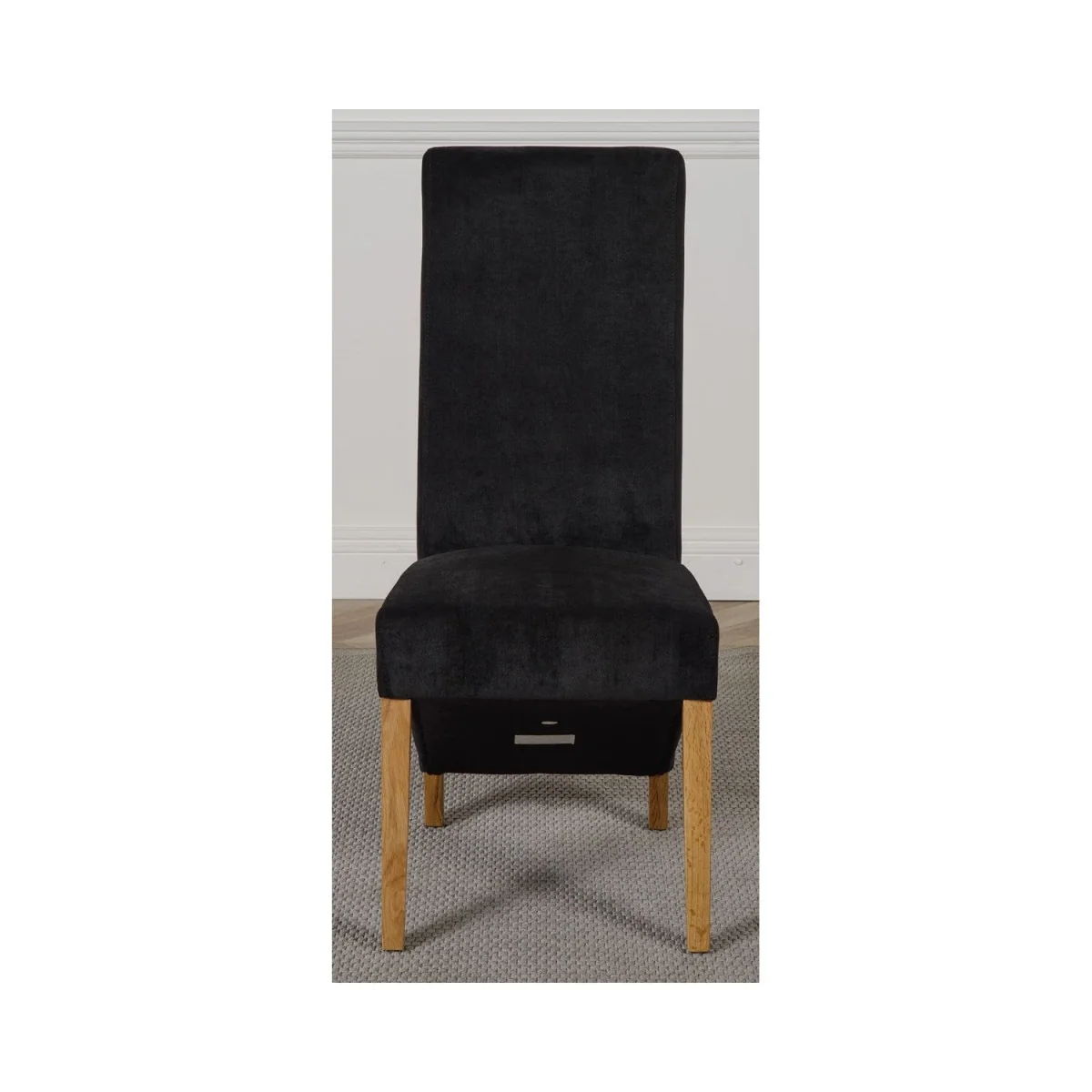 Oslo 180 x 90 cm Large Oak Dining Table and 8 Lola Fabric Chairs - Black – image 15