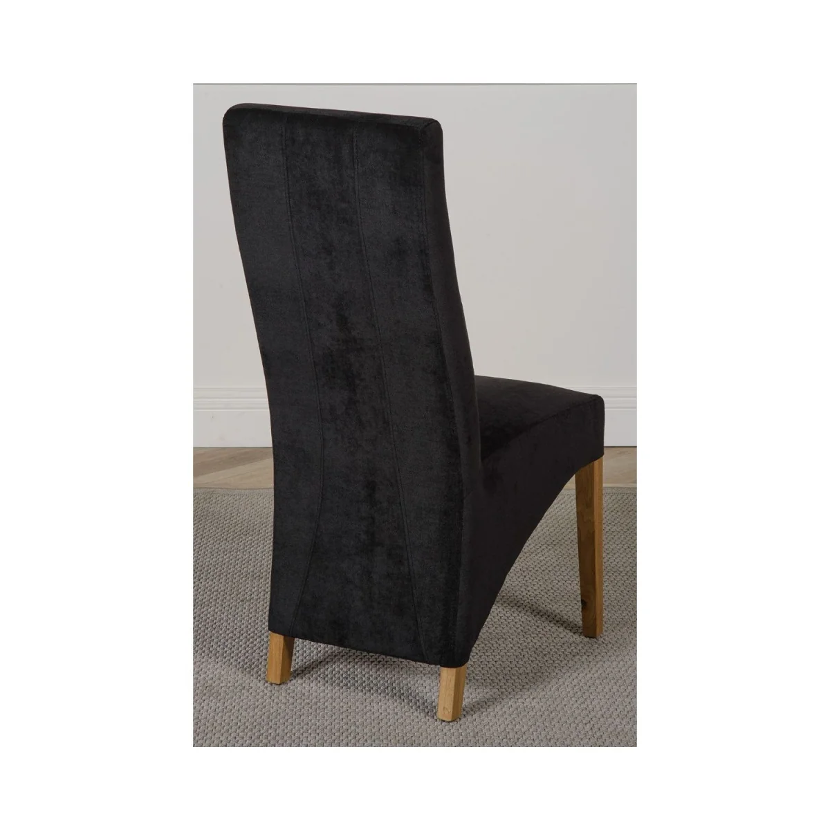 Oslo 180 x 90 cm Large Oak Dining Table and 8 Lola Fabric Chairs - Black – image 18