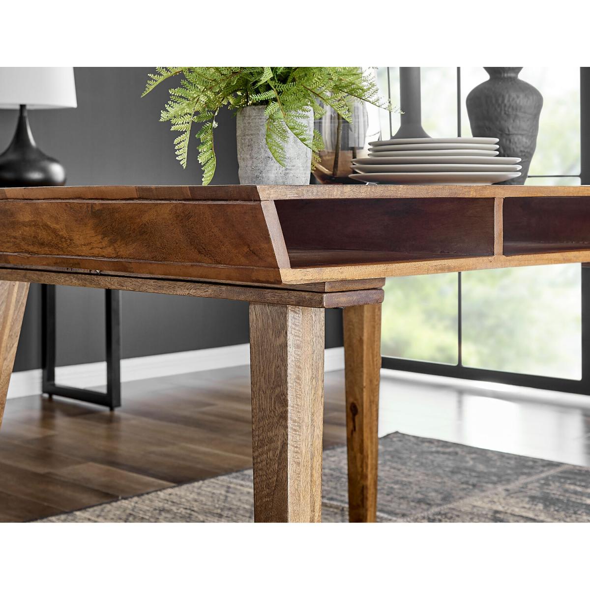 Otto Honey Solid Wood Dining Table and 4 Corona Gold Leg Chairs - Black – image 6
