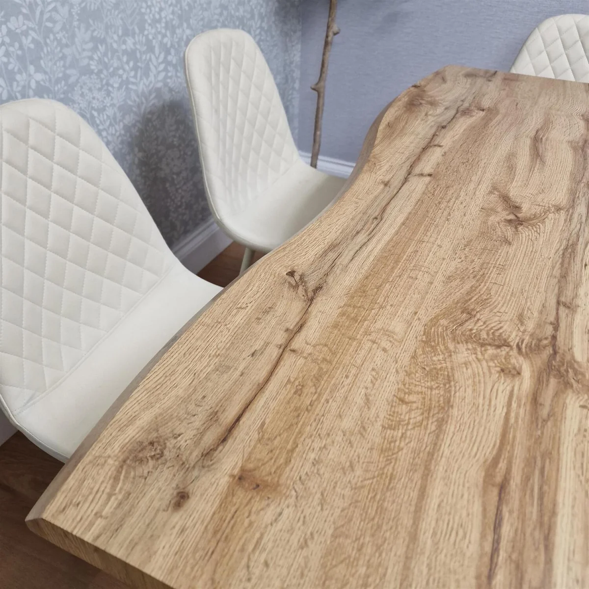 Modern Dining Table with 4 Cream Chairs and 1 Bench Dining Table Set for Kitchen and Dining Room - Brown – image 2