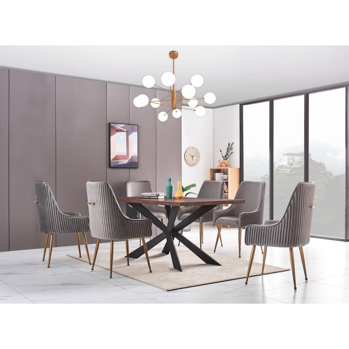 Soho Duke LUX Dining Set Includes a Table and Velvet Chairs Set of 6 - Blue – image 14