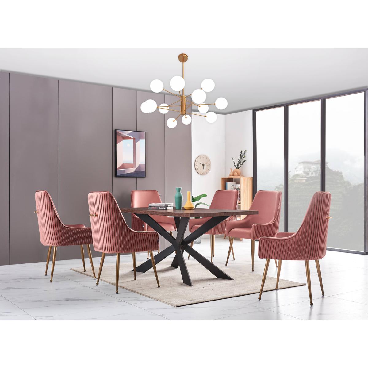 Soho Duke LUX Dining Set Includes a Table and Velvet Chairs Set of 6 - Blue – image 6