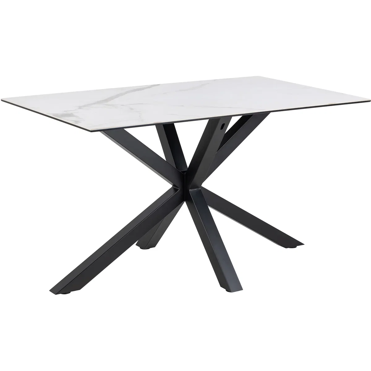 Heaven Dining Table Ceramic White 135x80 + 4 Alonso Swivel Cream Chairs - White & Cream – image 7