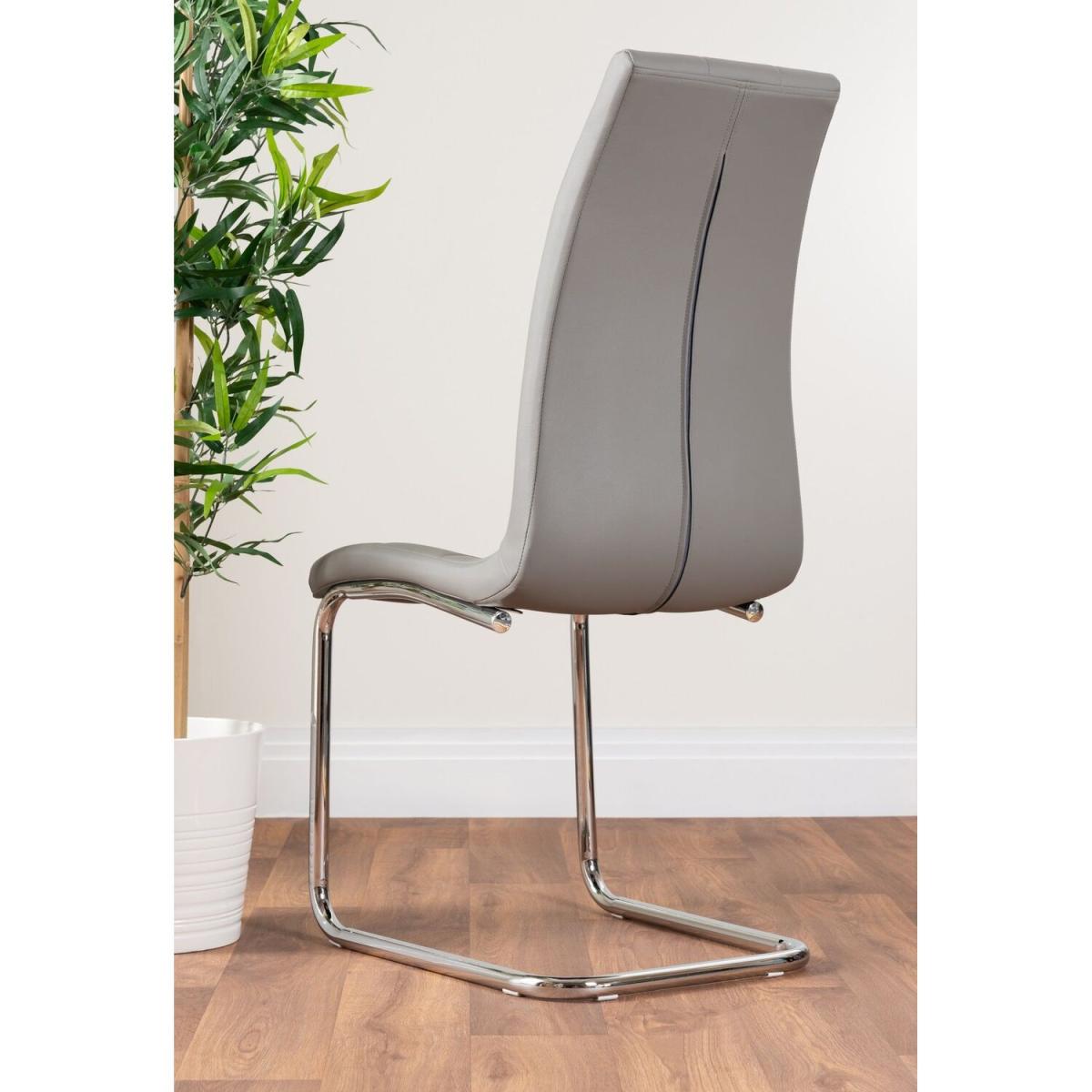 Adley White High Gloss Storage Dining Table and 4 Murano Chairs - Grey – image 4