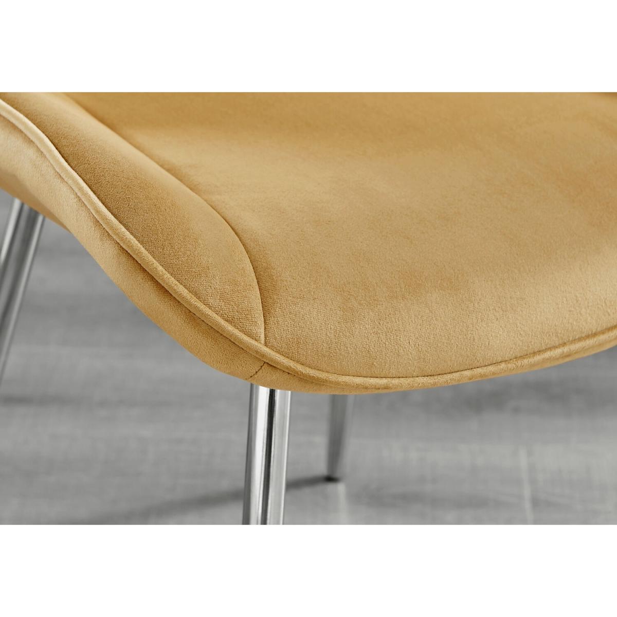 Giovani Round Grey 100cm Table and 4 Pesaro Silver Leg Chairs - Mustard – image 35
