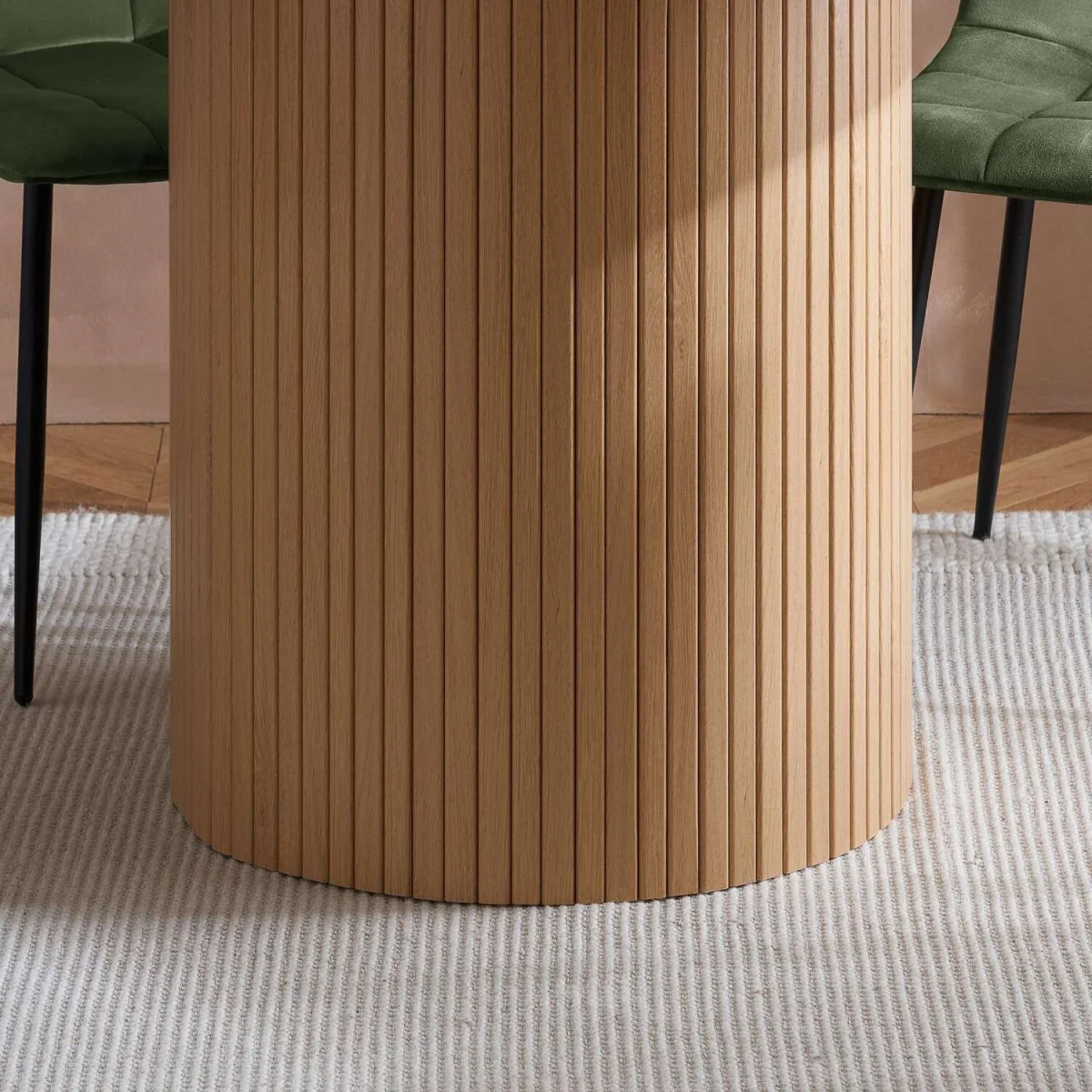 Birlea Axel Round Fluted Dining Table with 4 Chairs - Oak – image 5